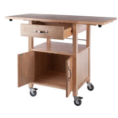 Winsome Wood Drop Leaf Natural Rachael Kitchen Cart 84920