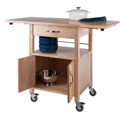 Winsome Wood Drop Leaf Natural Rachael Kitchen Cart 84920