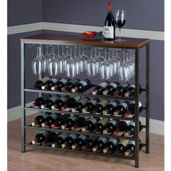 Winsome Wood Michelle 48-Bottle Antique Bronze Wine Rack 87438