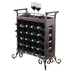 Winsome Wood Silvano 25 BT Antique Bronze Removable Tray Wine Rack  87523