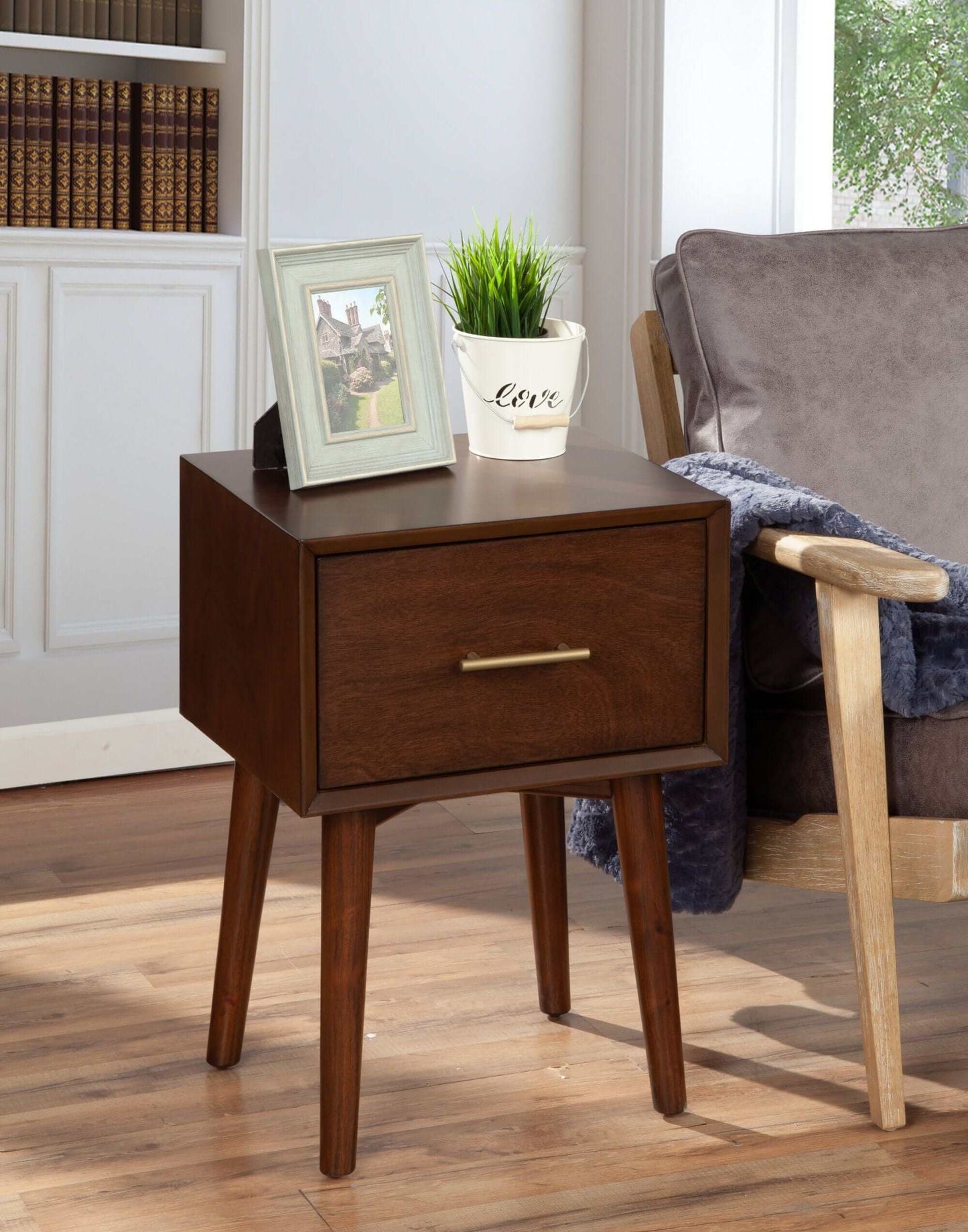 Alpine Furniture Flynn End Table 966WAL-62
