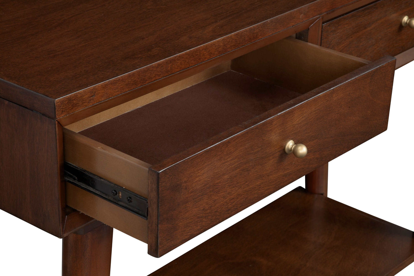 Alpine Furniture Flynn Walnut 2 Drawer Console Table 966WAL-63