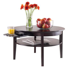 Winsome Wood Amelia Round Coffee Table with Pull out Tray 92232