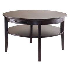 Winsome Wood Amelia Round Coffee Table with Pull out Tray 92232