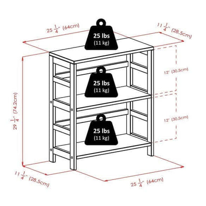 Winsome Wood Leo Espresso Wide 2-Tier Storage Shelf 92326