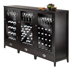 Winsome Wood Bordeaux 3-Pc Modular Espresso Wine Cabinet  92359