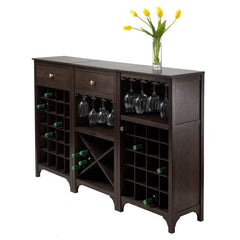 Winsome Wood Ancona 3-Pc Modular Espresso Wine Cabinet Set 92367