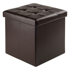 Winsome Wood Espresso Ashford Square Storage Ottoman 92415