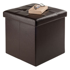 Winsome Wood Espresso Ashford Square Storage Ottoman 92415