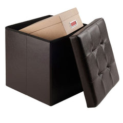 Winsome Wood Espresso Ashford Square Storage Ottoman 92415