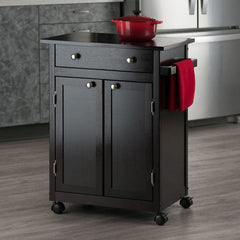 Winsome Wood Espresso Savannah Utility Kitchen Cart 92626