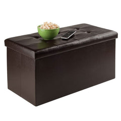 Winsome Wood Ashford Espresso Rectangular Storage Ottoman 92627