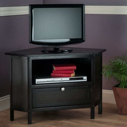 Winsome Wood Zena Corner Espresso TV and Media Stand 92634