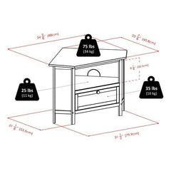 Winsome Wood Zena Corner Espresso TV and Media Stand 92634