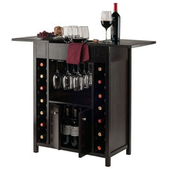 Winsome Wood Yukon Expandable Top Espresso Wine Cabinet 92655