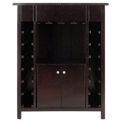 Winsome Wood Yukon Expandable Top Espresso Wine Cabinet 92655