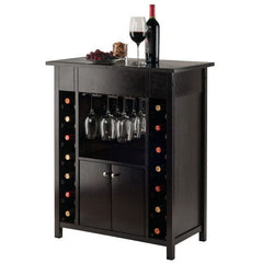 Winsome Wood Yukon Expandable Top Espresso Wine Cabinet 92655