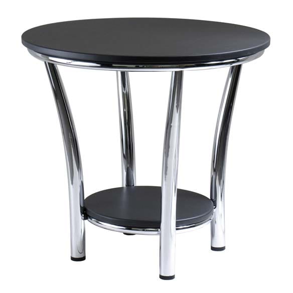 Winsome Wood Black and Metal Maya Round End Table 93219