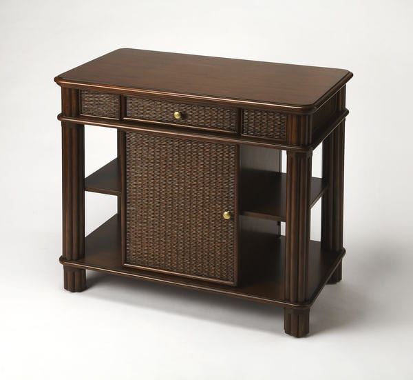 Butler Specialty Dark Brown Falmouth Rattan Kitchen Island 9369399