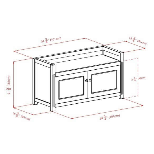 Winsome Wood Charleston Walnut 2-Door Storage Bench 94040