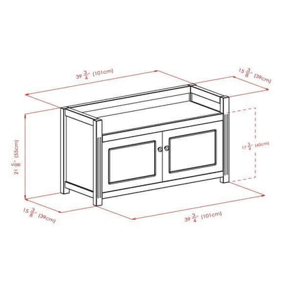 Winsome Wood Charleston Walnut 2-Door Storage Bench 94040