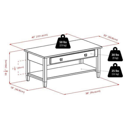 Winsome Wood Richmond Walnut Coffee Table 94140