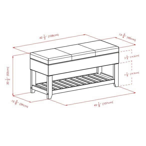 Winsome Wood Monza Espresso Leather Storage Chest Bench 94143
