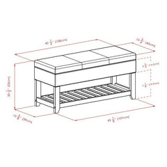 Winsome Wood Monza Espresso Leather Storage Chest Bench 94143