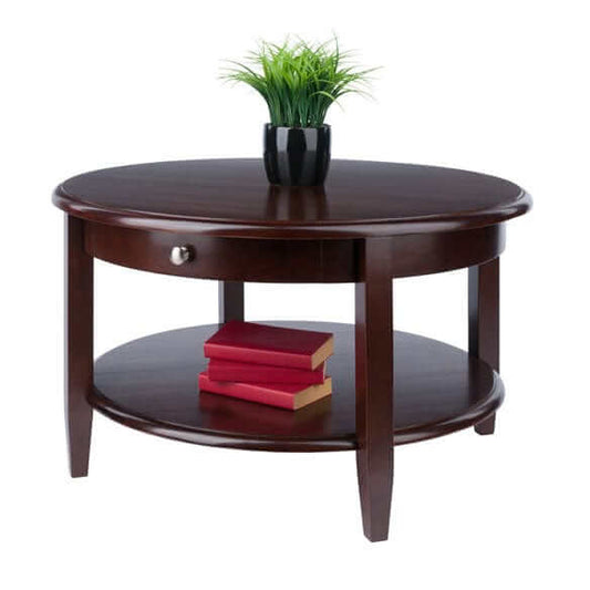 Winsome Wood Concord Walnut Round Coffee Table 94231