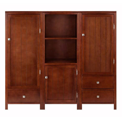 Winsome Wood Brooke 3-Pc Walnut Modular Jelly Cupboard Set 94357