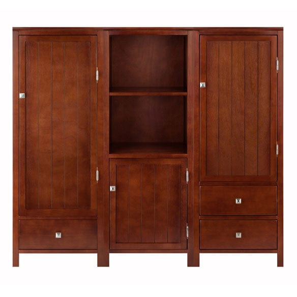 Winsome Wood Brooke 3-Pc Walnut Modular Jelly Cupboard Set 94357