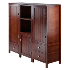 Winsome Wood Brooke 3-Pc Walnut Modular Jelly Cupboard Set 94357