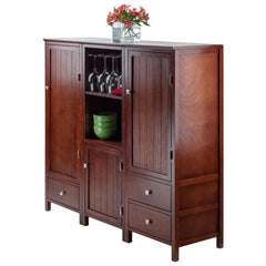 Winsome Wood Brooke 3-Pc Walnut Modular Jelly Cupboard Set 94357