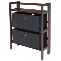 Winsome Wood Torino 3-Pc Storage Shelf w/ 2 Foldable Fabric Baskets 94395