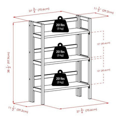 Winsome Wood Torino 3-Pc Storage Shelf w/ 2 Foldable Fabric Baskets 94395