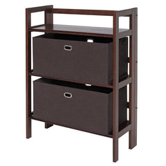 Winsome Wood Torino 3-Pc Storage Shelf w/ 2 Foldable Fabric Baskets 94397