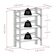 Winsome Wood Torino 3-Pc Storage Shelf w/ 2 Foldable Fabric Baskets 94397