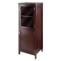 Winsome Wood Brooke Jelly 2-Section Walnut Cupboard 94401