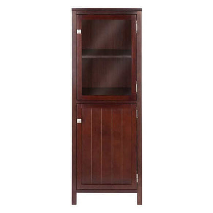 Winsome Wood Brooke Jelly 2-Section Walnut Cupboard 94401