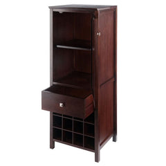 Winsome Wood Brooke Jelly 3-Section Walnut Cupboard 94412