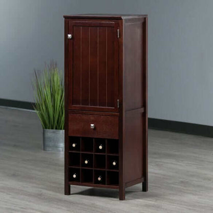 Winsome Wood Brooke Jelly 3-Section Walnut Cupboard 94412