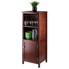 Winsome Wood Brooke Jelly 2-Section Open Shelf Walnut Cupboard 94421