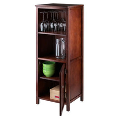 Winsome Wood Brooke Jelly 2-Section Open Shelf Walnut Cupboard 94421