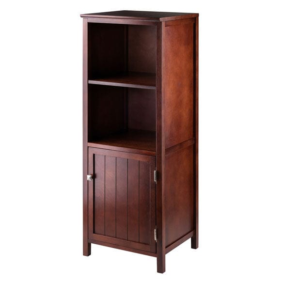 Winsome Wood Brooke Jelly 2-Section Open Shelf Walnut Cupboard 94421