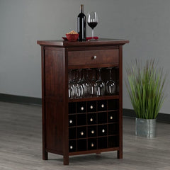 Winsome Wood Chablis Wine Walnut Cabinet 94441