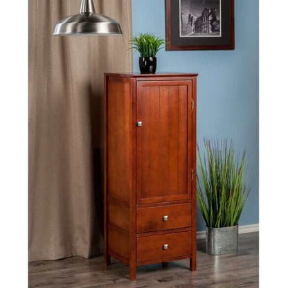 Winsome Wood Brooke Jelly 2-Drawer Walnut Cupboard 94444
