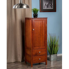 Winsome Wood Brooke Jelly 2-Drawer Walnut Cupboard 94444