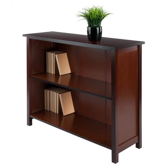 Winsome Wood Milan Wide Walnut 2-Section Storage Shelf 94539