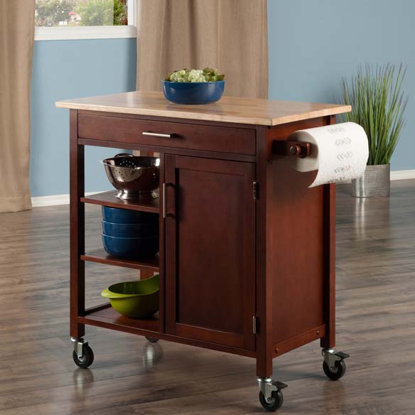Winsome Wood Walnut Marissa Kitchen Cart 94543