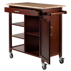 Winsome Wood Walnut Marissa Kitchen Cart 94543